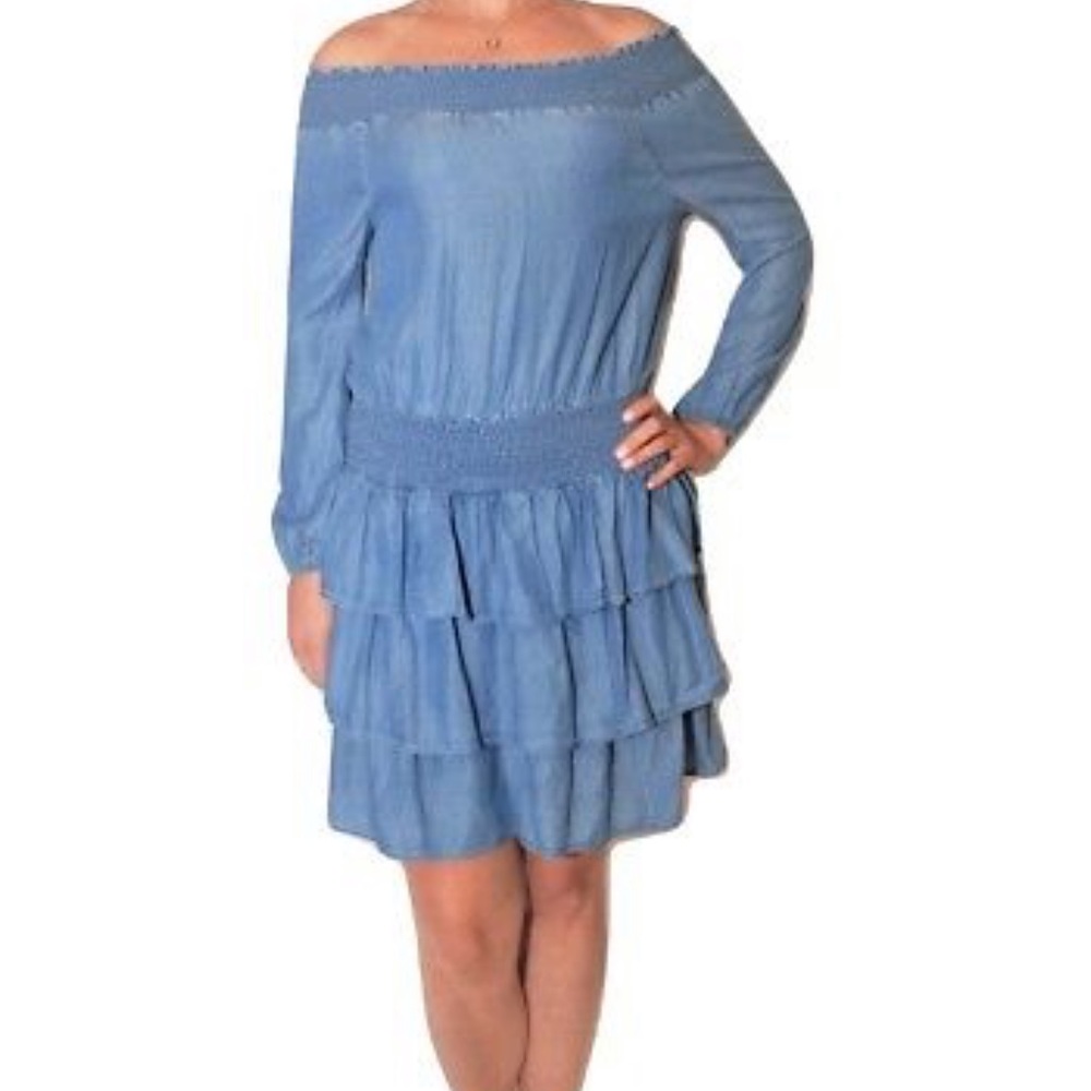 Michael Kors denim ruffle dress